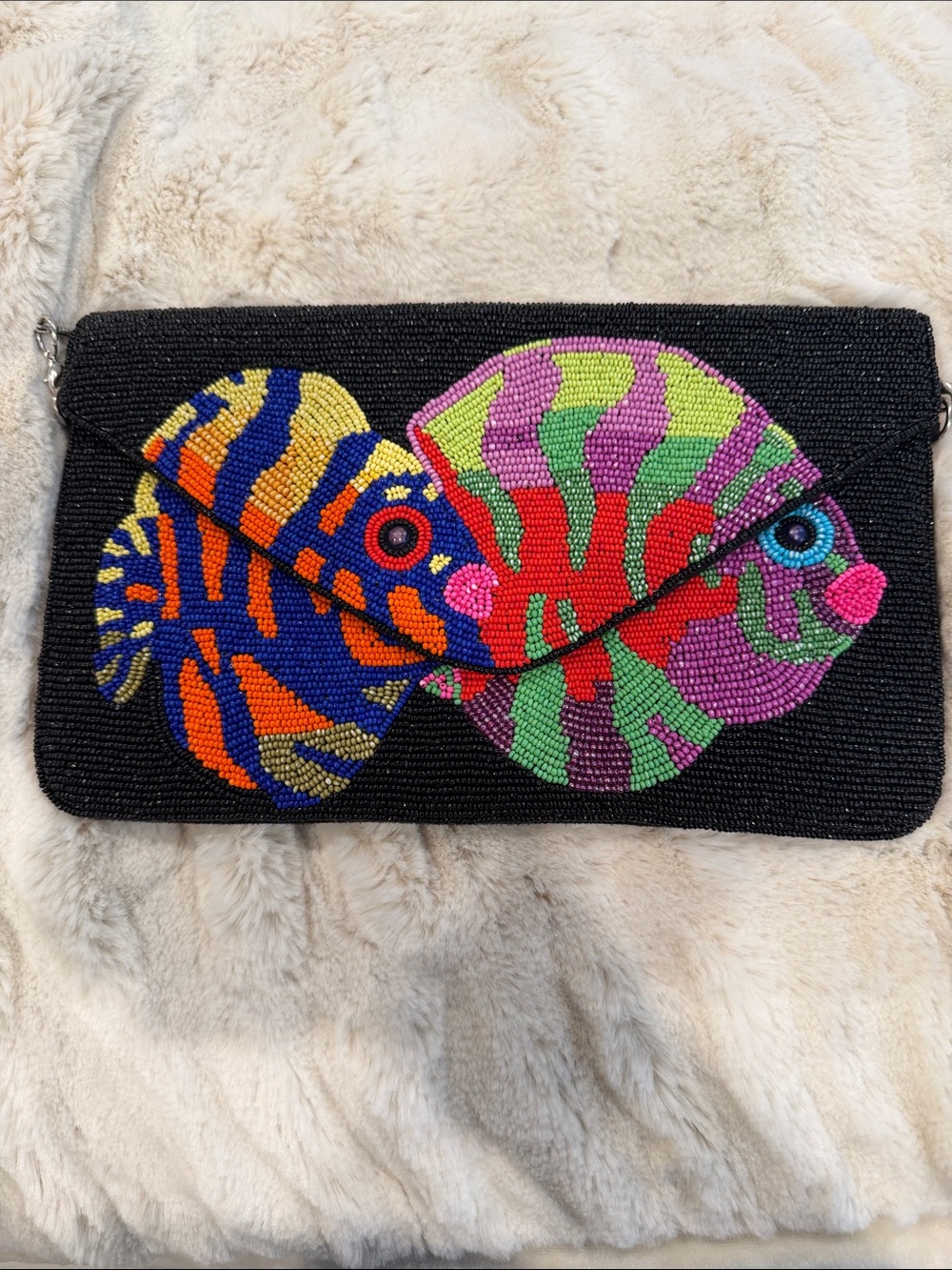 Beaded Fish Clutch Bag - Multicolor